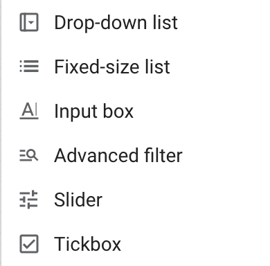 Data Studio’s filter controls